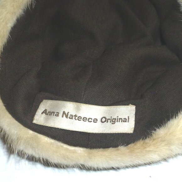 Vintage Rare Anna Nateece Original Women\'s Fur Hat Beige Needs Cleaning